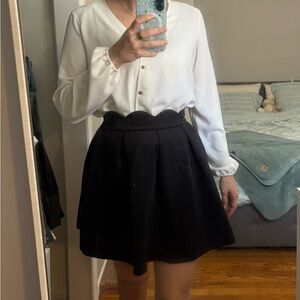 Elegant Black Skirt with scallop detail